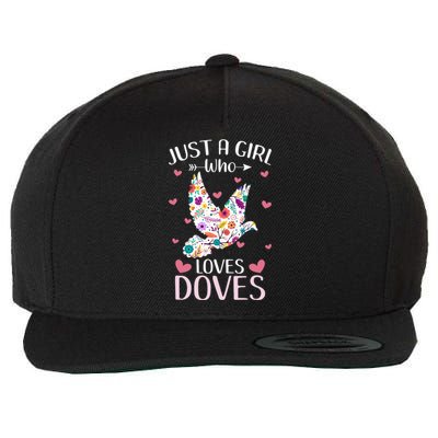 Just A Girl Who Loves Doves Cute Dove Lover Girl Wool Snapback Cap