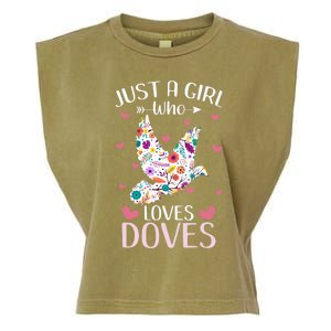 Just A Girl Who Loves Doves Cute Dove Lover Girl Garment-Dyed Women's Muscle Tee