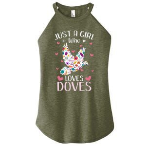 Just A Girl Who Loves Doves Cute Dove Lover Girl Women's Perfect Tri Rocker Tank