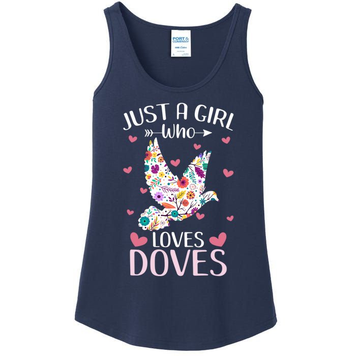 Just A Girl Who Loves Doves Cute Dove Lover Girl Ladies Essential Tank