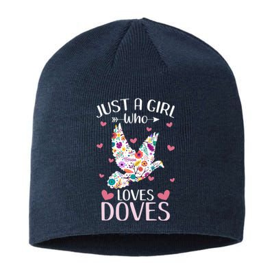 Just A Girl Who Loves Doves Cute Dove Lover Girl Sustainable Beanie