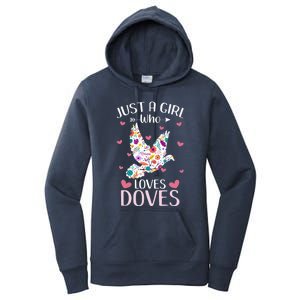 Just A Girl Who Loves Doves Cute Dove Lover Girl Women's Pullover Hoodie