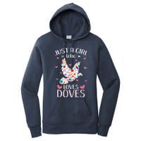 Just A Girl Who Loves Doves Cute Dove Lover Girl Women's Pullover Hoodie