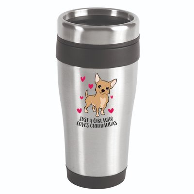 Just A Girl Who Loves Chihuahuas Cute Chihuahua Girl Gift 16oz Travel Tumbler