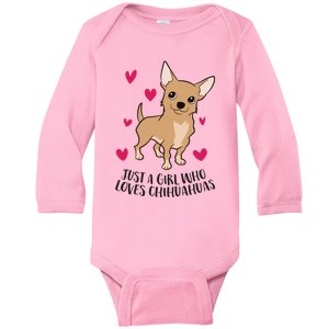 Just A Girl Who Loves Chihuahuas Cute Chihuahua Girl Gift Baby Long Sleeve Bodysuit