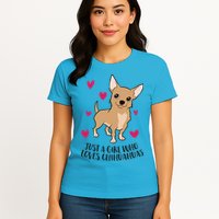 Just A Girl Who Loves Chihuahuas Cute Chihuahua Girl Gift Womens T-Shirt