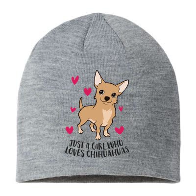 Just A Girl Who Loves Chihuahuas Cute Chihuahua Girl Gift Sustainable Beanie