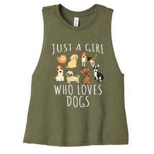 Just A Girl Who Loves Dogs Women's Racerback Cropped Tank