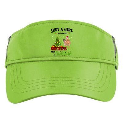 Just A Girl Who Loves Chickens And Christmas Adult Drive Performance Visor