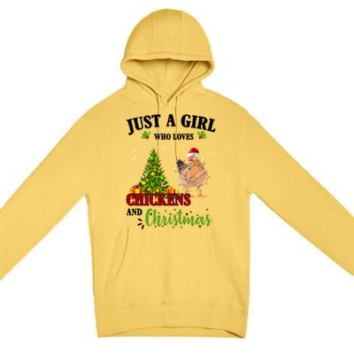 Just A Girl Who Loves Chickens And Christmas Premium Pullover Hoodie