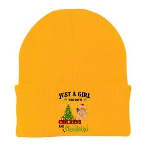 Just A Girl Who Loves Chickens And Christmas Knit Cap Winter Beanie