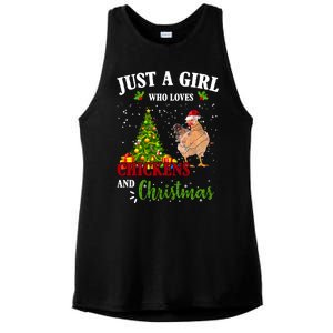 Just A Girl Who Loves Chickens And Christmas Ladies PosiCharge Tri-Blend Wicking Tank