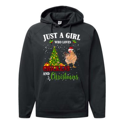 Just A Girl Who Loves Chickens And Christmas Performance Fleece Hoodie