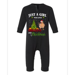 Just A Girl Who Loves Chickens And Christmas Infant Fleece One Piece