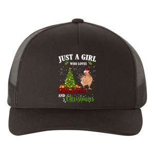 Just A Girl Who Loves Chickens And Christmas Yupoong Adult 5-Panel Trucker Hat