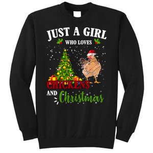 Just A Girl Who Loves Chickens And Christmas Sweatshirt