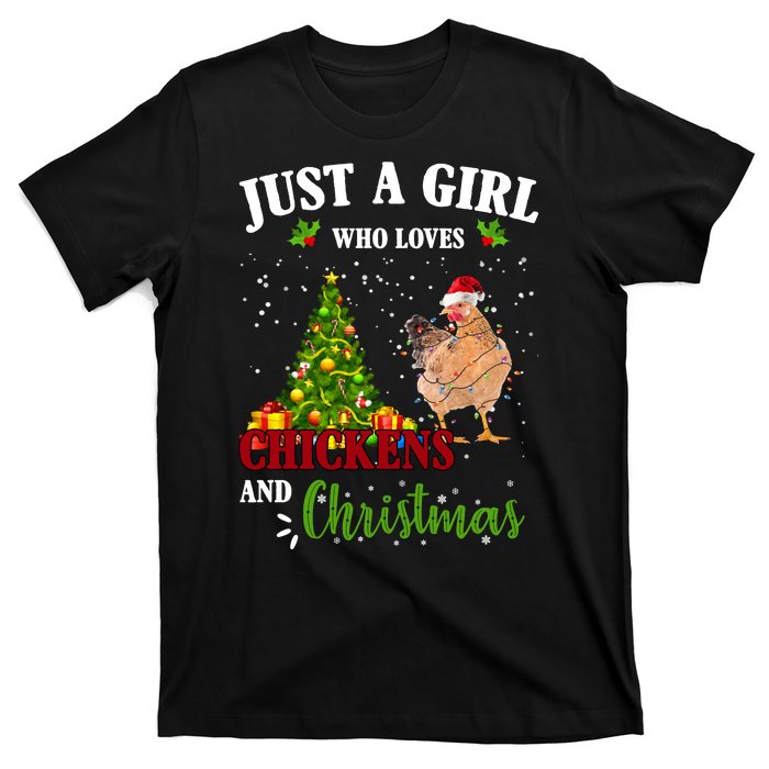 Just A Girl Who Loves Chickens And Christmas T-Shirt