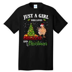 Just A Girl Who Loves Chickens And Christmas Tall T-Shirt