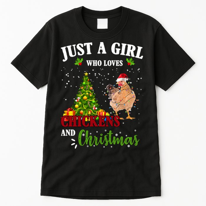Just A Girl Who Loves Chickens And Christmas Tall T-Shirt