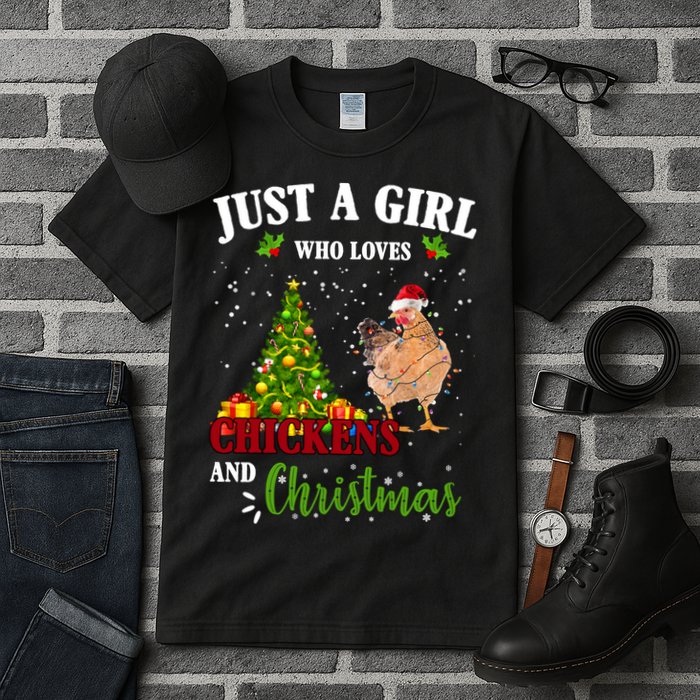 Just A Girl Who Loves Chickens And Christmas Tall T-Shirt