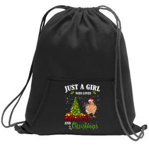 Just A Girl Who Loves Chickens And Christmas Sweatshirt Cinch Pack Bag