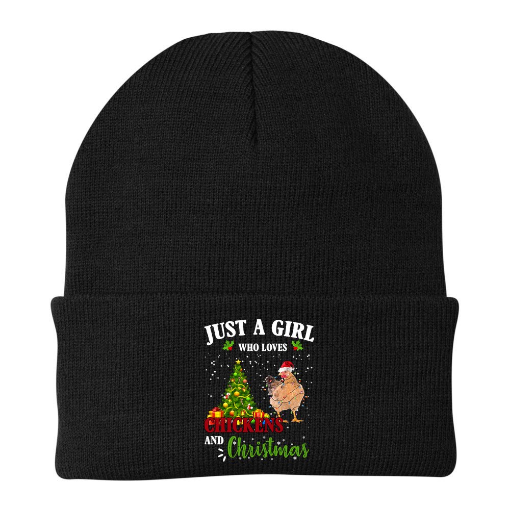 Just A Girl Who Loves Chickens And Christmas Beanie