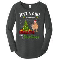 Just A Girl Who Loves Chickens And Christmas Women's Perfect Tri Tunic Long Sleeve Shirt