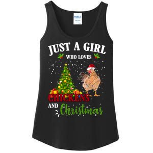 Just A Girl Who Loves Chickens And Christmas Ladies Essential Tank