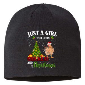 Just A Girl Who Loves Chickens And Christmas Sustainable Beanie