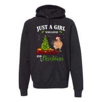 Just A Girl Who Loves Chickens And Christmas Premium Hoodie