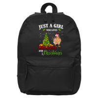 Just A Girl Who Loves Chickens And Christmas 16 in Basic Backpack