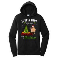 Just A Girl Who Loves Chickens And Christmas Women's Pullover Hoodie