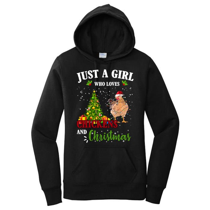 Just A Girl Who Loves Chickens And Christmas Women's Pullover Hoodie