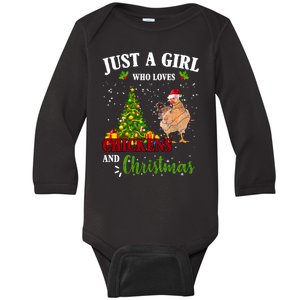 Just A Girl Who Loves Chickens And Christmas Baby Long Sleeve Bodysuit