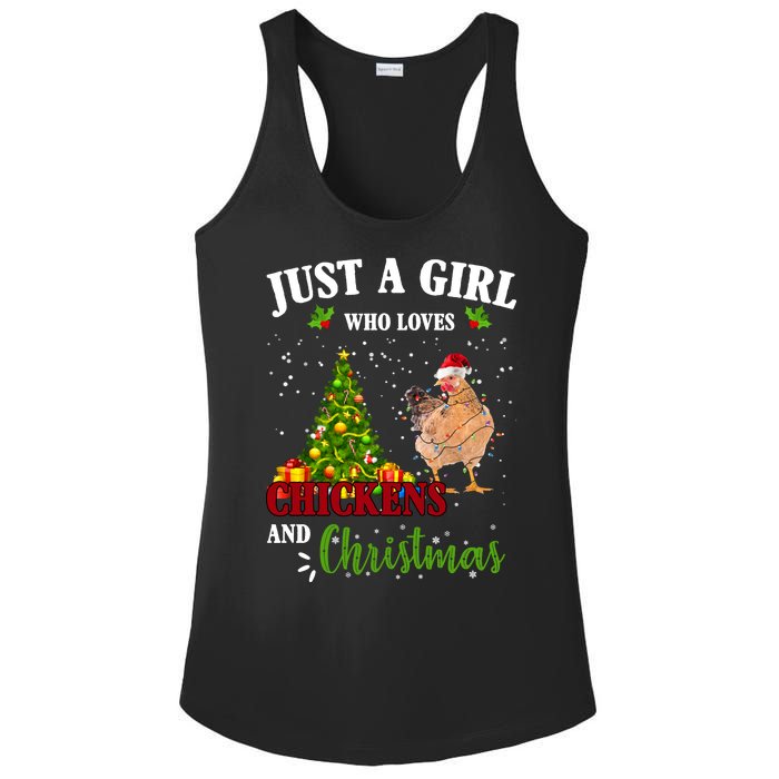 Just A Girl Who Loves Chickens And Christmas Ladies PosiCharge Competitor Racerback Tank