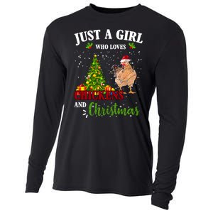 Just A Girl Who Loves Chickens And Christmas Cooling Performance Long Sleeve Crew