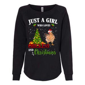 Just A Girl Who Loves Chickens And Christmas Womens California Wash Sweatshirt