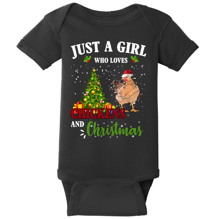 Just A Girl Who Loves Chickens And Christmas Baby Bodysuit