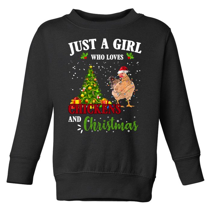 Just A Girl Who Loves Chickens And Christmas Toddler Sweatshirt