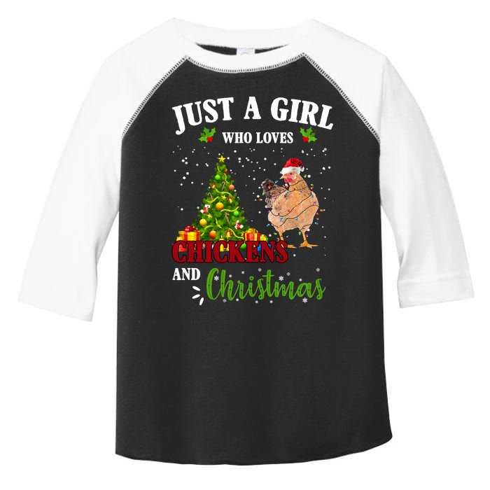 Just A Girl Who Loves Chickens And Christmas Toddler Fine Jersey T-Shirt