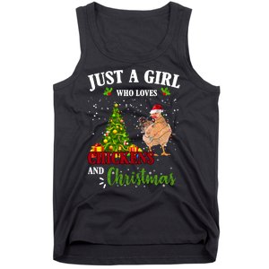 Just A Girl Who Loves Chickens And Christmas Tank Top