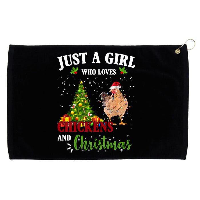 Just A Girl Who Loves Chickens And Christmas Grommeted Golf Towel