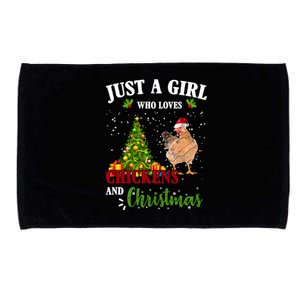 Just A Girl Who Loves Chickens And Christmas Microfiber Hand Towel