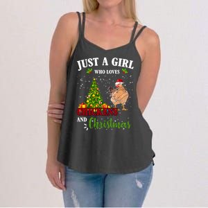 Just A Girl Who Loves Chickens And Christmas Women's Strappy Tank