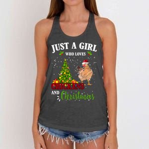 Just A Girl Who Loves Chickens And Christmas Women's Knotted Racerback Tank