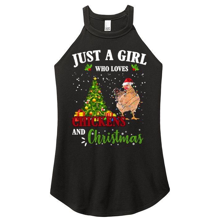 Just A Girl Who Loves Chickens And Christmas Women's Perfect Tri Rocker Tank