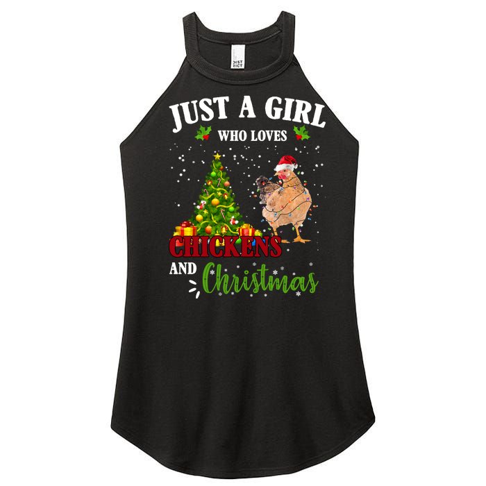 Just A Girl Who Loves Chickens And Christmas Women's Perfect Tri Rocker Tank