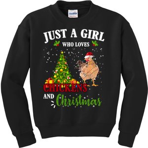 Just A Girl Who Loves Chickens And Christmas Kids Sweatshirt