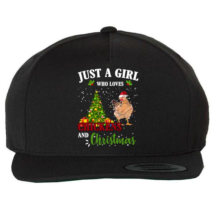 Just A Girl Who Loves Chickens And Christmas Wool Snapback Cap