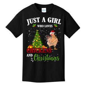 Just A Girl Who Loves Chickens And Christmas Kids T-Shirt